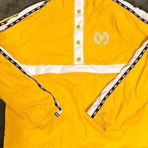 PINK Victoria's Secret Yellow Jacket with White Logo w/ Hood